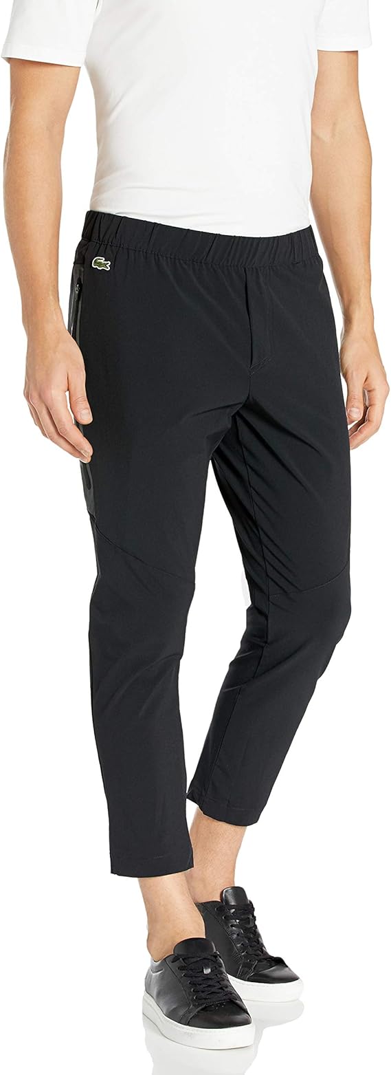 lacoste tape woven track pants