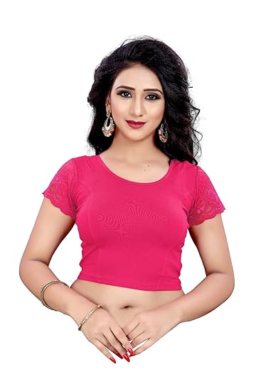 Cotton Half Sleeve Readymade Stretchable Saree Blouse For Women's