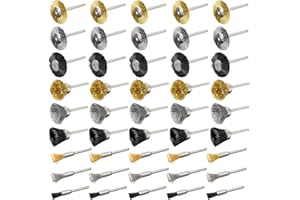EAEDMY 45Pcs Wire Brushes Set,Steel Wire Wheels Pen Brushes Set Kit Accessories for Rotary Tool-1/8"(3mm) Shank (45)