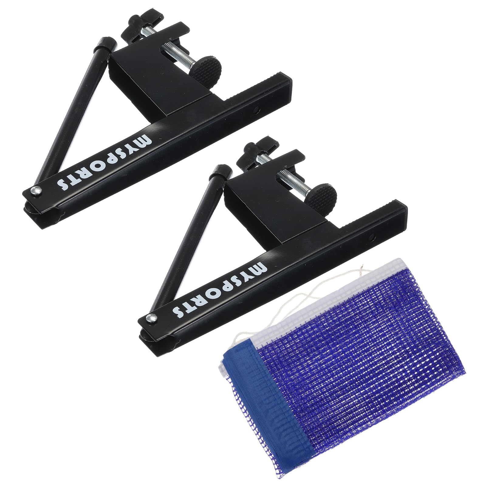 PATIKIL 6 Feet Collapsible Table Tennis Net and Post Set, Portable Ping-Pong Mesh Net Adjustable Post Up to 2.75-inch for Training Competition, Black Blue