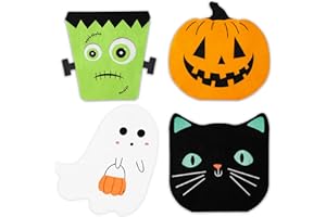 HUNANYUME 100PCS Halloween Paper Napkins, 3-Ply Disposable Ghost Pumpkin Black Cat Luncheon Napkins Spooky Dessert Dinner Hand Napkins for Party Halloween Decor, 6.5 x 6.5 Inches