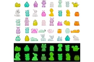 GALAOMA 200pcs Multicolor Mini Resin Animals Luminous Tiny Ducks Figures for Micro Fairy Garden Accessories Micro Landscape Ornaments DIY Mini Garden Outdoor Decor Dinosaur Rabbit Flamingo Owls Ocean Animal