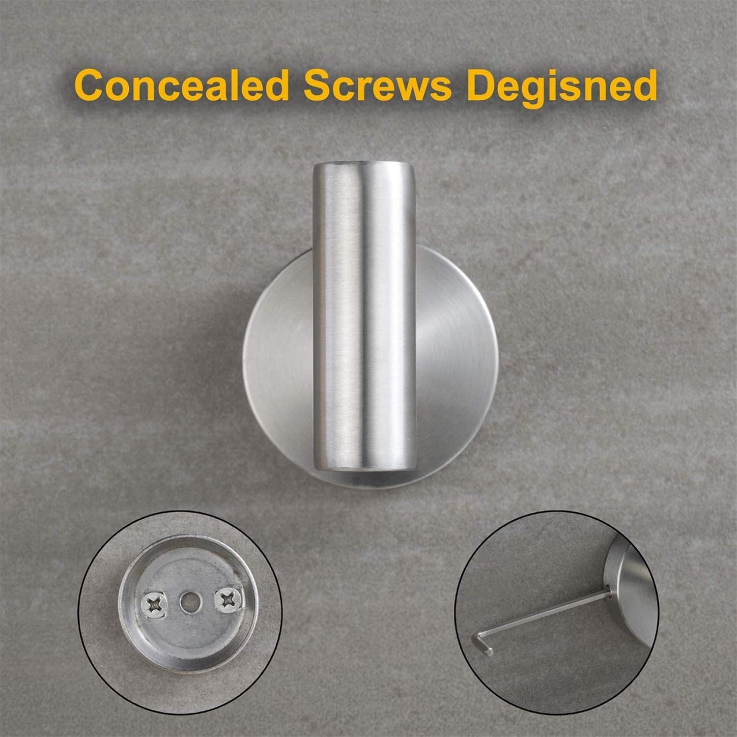 Nolimas Bathroom Towel Hooks SUS 304 Stainless Steel Coat Hook Round Clothes Towel Coat Robe Hook Cabinet Closet Door Sponges Holder for Bath Kitchen Garage Hotel,Wall Mounted, Brushed Nickel, 2Pack: Home & Kitchen