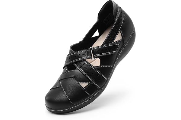 DREAM PAIRS Women Loafers Orthopedic Flats Shoes | Arch Support,Multi-Strap,Comfortable,Lightweight,Memory Foam,Slip On,Non-S