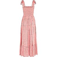 kinstell Women's Summer Boho Spaghetti Strap Square Neck Ruffle Casual Flowy  Long Dress Beach Swing Party Maxi Dress at Amazon Women's Clothing store