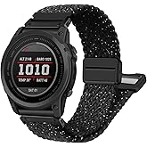 Abanen Quick Fit 22mm Stretchy Soft Loop Elastic Braided Watch Band with Magnetic Buckle for Garmin Fenix 8 47mm / Fenix 7 / Fenix 6 / EPIX 2/ epix Pro 47mm/ Instinct 3 45mm
