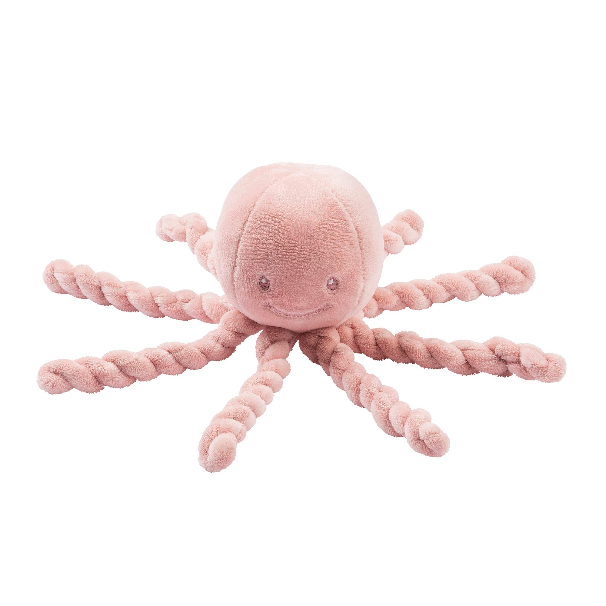 Nattou Plush Soft Toy, Stuffed Animal, Huggable Cuddly Companion, Umbilical Cord Design Reassures Baby, Develops Fine Motor Skills, Machine Washable, PETA-Approved Vegan, Octopus, Old Pink