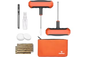 ETENWOLF Flat Tire Repair Kit with Plugs 16 Pcs, Heavy Duty Tire Plug Kit for Car, Motorcycle, ATV, Jeep, Truck, Tractor (Vivid Orange)