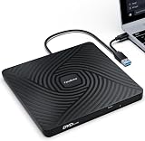 PeroBuno External CD/DVD Drive USB 3.0 Type-C Ultra-Slim 0.5in Portable