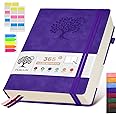 PERCUN A4 Lined Journal Notebook，365 Page Large Leather Journals for Writing Women Men，Hardcover Notebook with 100Gsm Thick Pages for Travel，Work，School，College Ruled, Daily Diary (8.5" x 11.4")