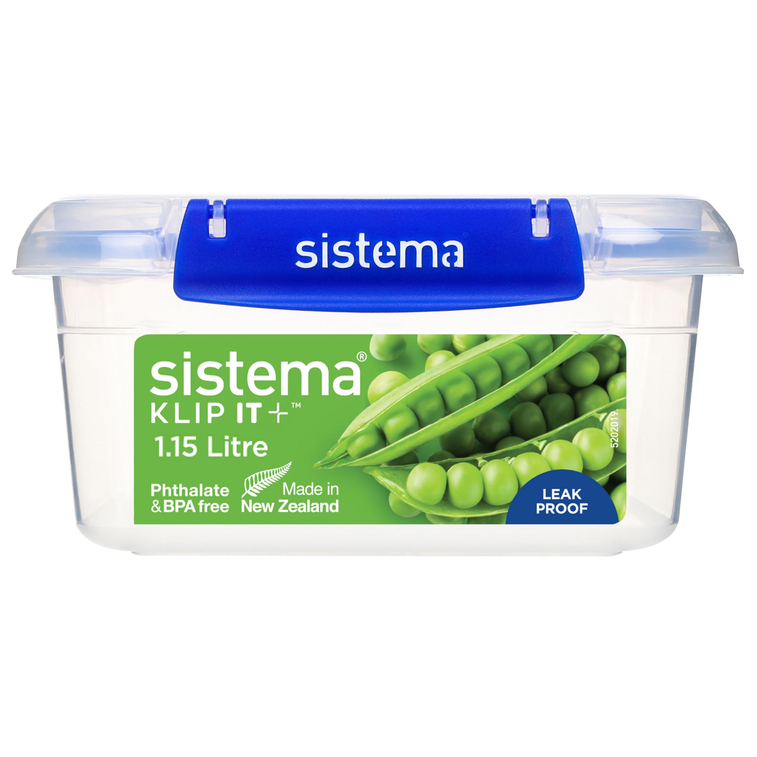 Sistema FS690 Klip It Plus Square Container Food Storage, Polypropylene, 1.15 liters