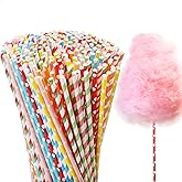 200 Pieces Cotton Candy Cones, Cotton Candy Sticks 13.8 inch - Bright Random Colors - Bulk for Parties, Events,Extra Length P