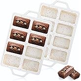 Nagpew 2 Pack Silicone Mini Loaf Pans, Metal Reinforced Frame Silicone Baking Mold with Handles, 8 Non-stick Cavities Bread Bakeware for Baking Small Loaf, Cheesecake, Cornbread, Brownie
