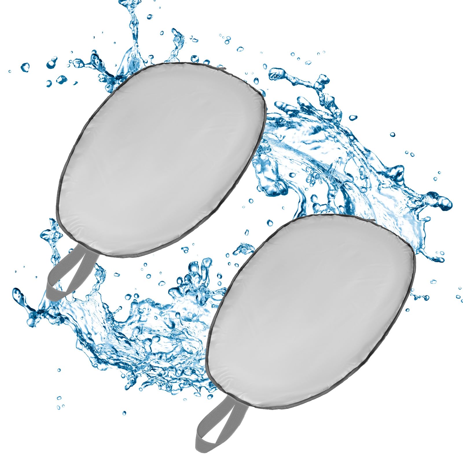 PEUTIER 2pcs M Kayak Cockpit Cover, Oxford Kayak Seat Cover with Elastic Band Waterproof Canoe Cockpit Cover Adjustable Kayak Cockpit Protector Seal Cockpit Cover for Most Kayaks Accessories(Gray)