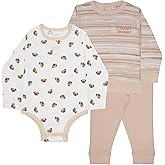 Tommy Bahama Baby 3-Piece 100% Cotton Set - Long Sleeve Shirt, Onesie, and Pants Bundle for Infants and Babies