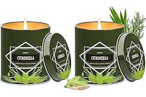 MOLENSUN Citronella Candles Outdoor 2-Pack, Total 18oz Citronella Candles for Outside Patio, Camping & Garden, Summer Gifts for Indoor Home Scented, 50-Hour Burn Time, 9 Ounce Each