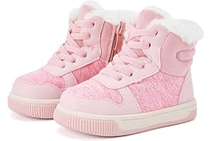 BMCiTYBM Toddler Boy Girl Snow Boots Waterproof Winter Warm Shoes Baby High Top Nonslip Lightweight Outdoor Sneakers for Cold Weather (Infant/Toddler)