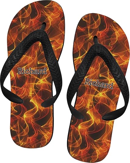 on fire flip flops