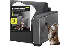 VIVOYAN Anti Cat Scratch Furniture Protector, 12-Pack Couch Protector from Cat Claws for Sofa Corners, Walls & Doors – Heavy-Duty, Easy-to-Apply Shields with 72 Twist Pins