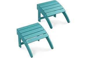 PeakPursuit HDPE Adirondack Ottoman Footrest for Adirondack Chair, Weatherproof Outdoor Resin Patio Footstool for Pool, Porch, Lawn & Backyard