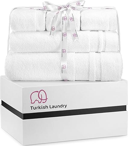 Amazon Turkish Laundry 高級バスタオルセット ソフト 厚手 吸収性 100 オーガニックコーマトルコ綿 850gsm ホワイト ホーム バス5点セット タオルセット ホーム キッチン オンライン通販
