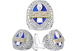 noblehead Fantasy Football Ring 2025 With Box | Heavy FFL Championship Ring | Gold Silver Tone Plated Award Trophy for Fantasy Football League Winner