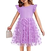 Flypigs Toddler Tutu Dress Girls Ruffle Tulle Dresses Cute Summer Party Princess Sundress for 2-7Y