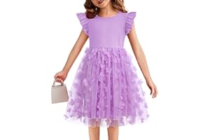 Flypigs Toddler Tutu Dress Girls Ruffle Tulle Dresses Cute Summer Party Princess Sundress for 2-7Y