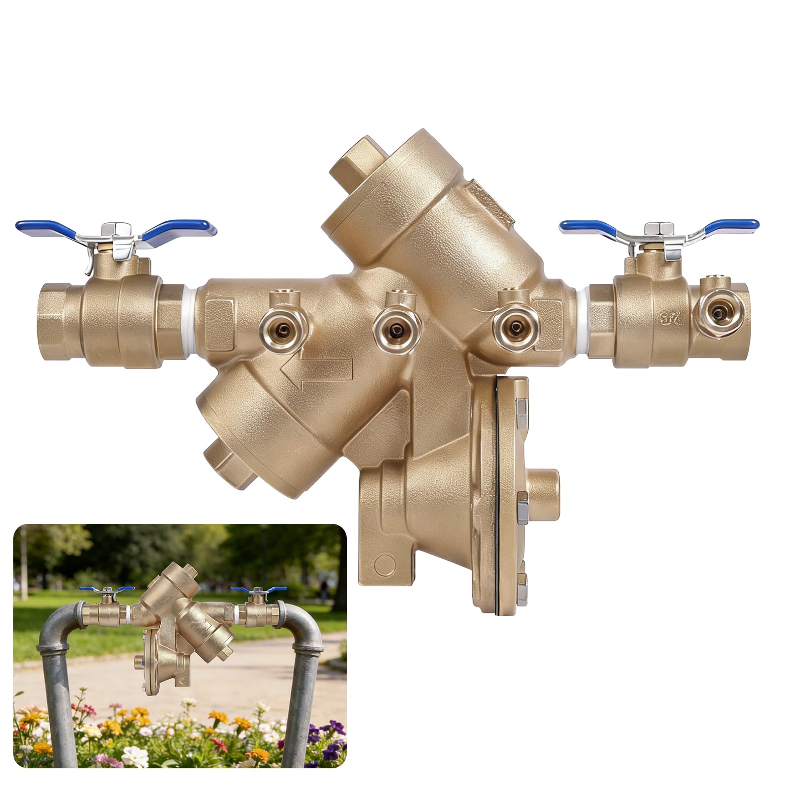 Photo 1 of 34-975XL 3/4" 975XL Reduced Pressure Principle Backflow Preventer, Backflow Preventer Valve Water Pressure Regulator for Irrigation Systems and Industrial Applications