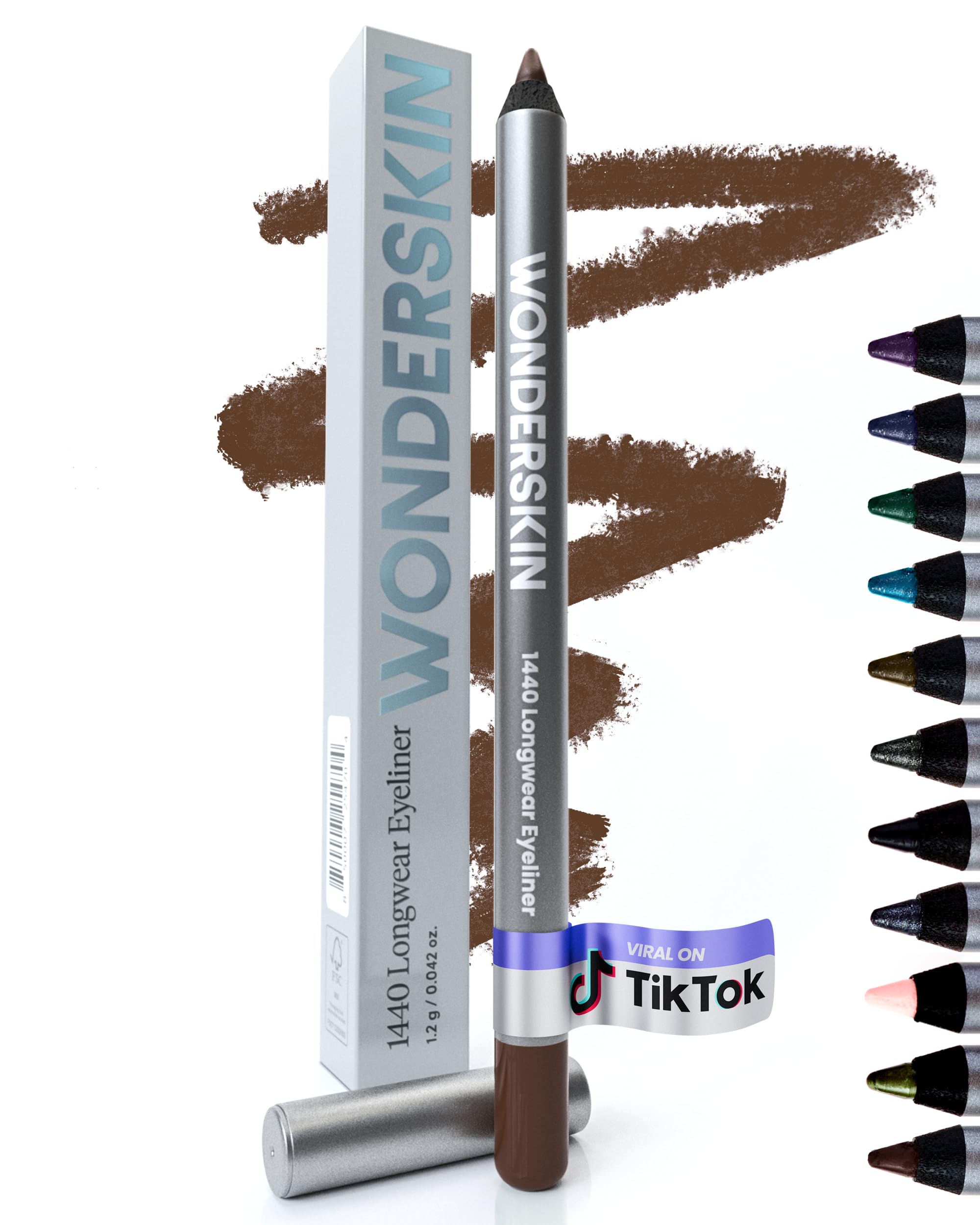 Wonderskin Eyeliner Pencil, 1440 Longwear Brown Eyeliner Pencil - Waterproof, Sharpenable & Smudge Proof — image 1