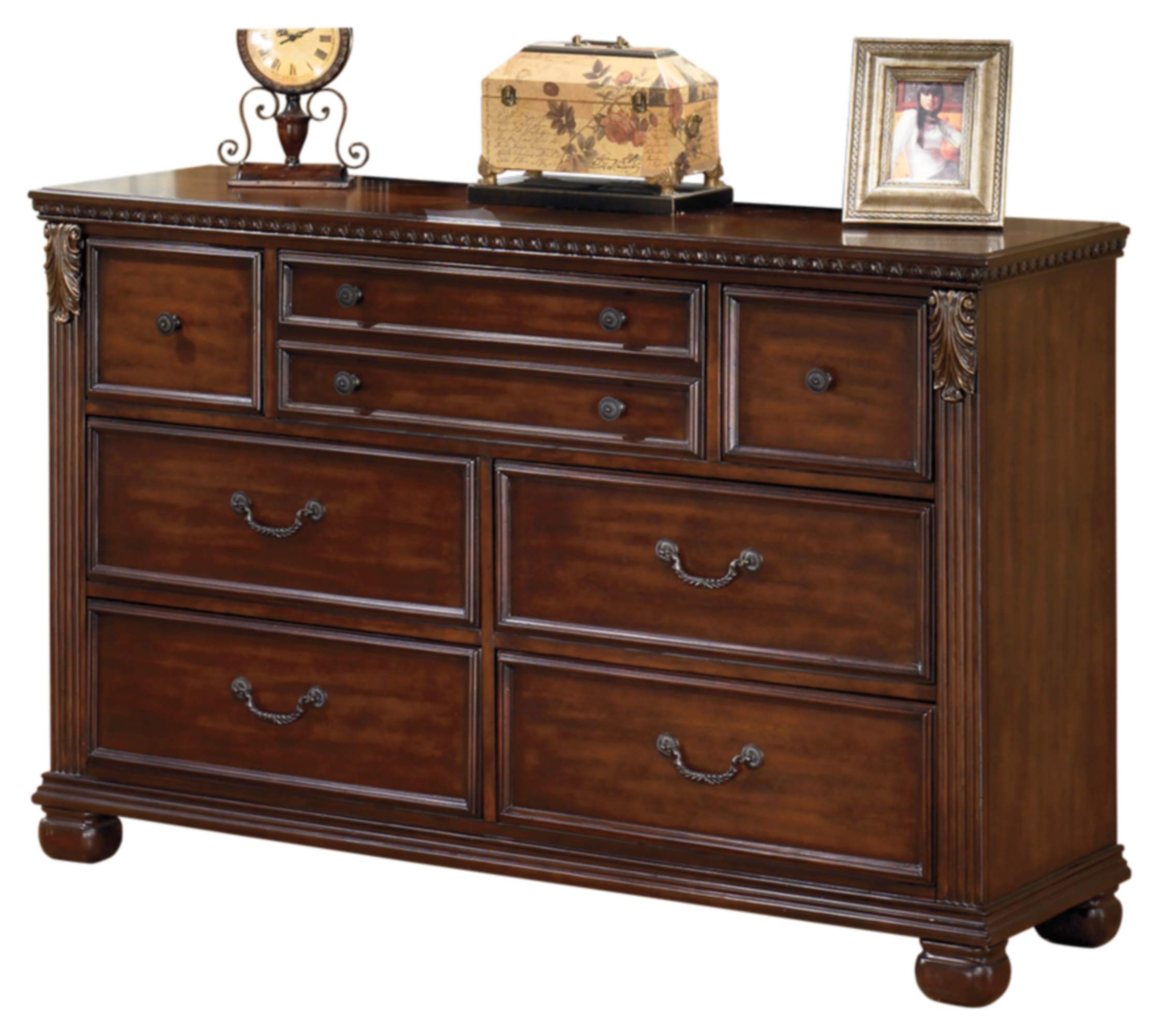 Ashley Furniture Signature Design - Leahlyn Dresser - 7 Drawer - Warm Brown