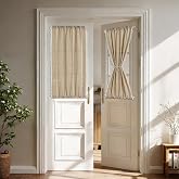 Sutuo Home French Door Curtain for Glass &amp; Sidelights, Bohemian Light Filtering Beige Tassels Vintage Chic Patio Privacy Drapes for Front Door Decor, Rod Pocket 1 Panel 25" W x 40" L, Natural