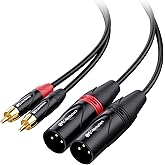 Cable Matters Dual RCA to XLR Unbalanced Interconnect Cable 6 ft, 2 RCA to XLR Male Cable (Dual XLR to RCA Cable) - 6 Feet