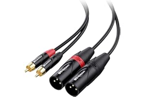 Cable Matters Dual RCA to XLR Unbalanced Interconnect Cable - 6ft, XLR to RCA Cable, Male to Male