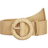 Straw Woven Elastic Belt for Women Stretchy Belts for Dress Fashion Boho Waist Belt Rattan Raffia Ladies Belts