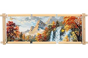 GUOFA Embroidery Tapestry Scroll Frame, Detachable Cross Stitch Frame, Scroll Embroidery&Quilting Holder for Cross Stitch, Needlepoint, and Sewing Projects (33.26inch*11.8inch)