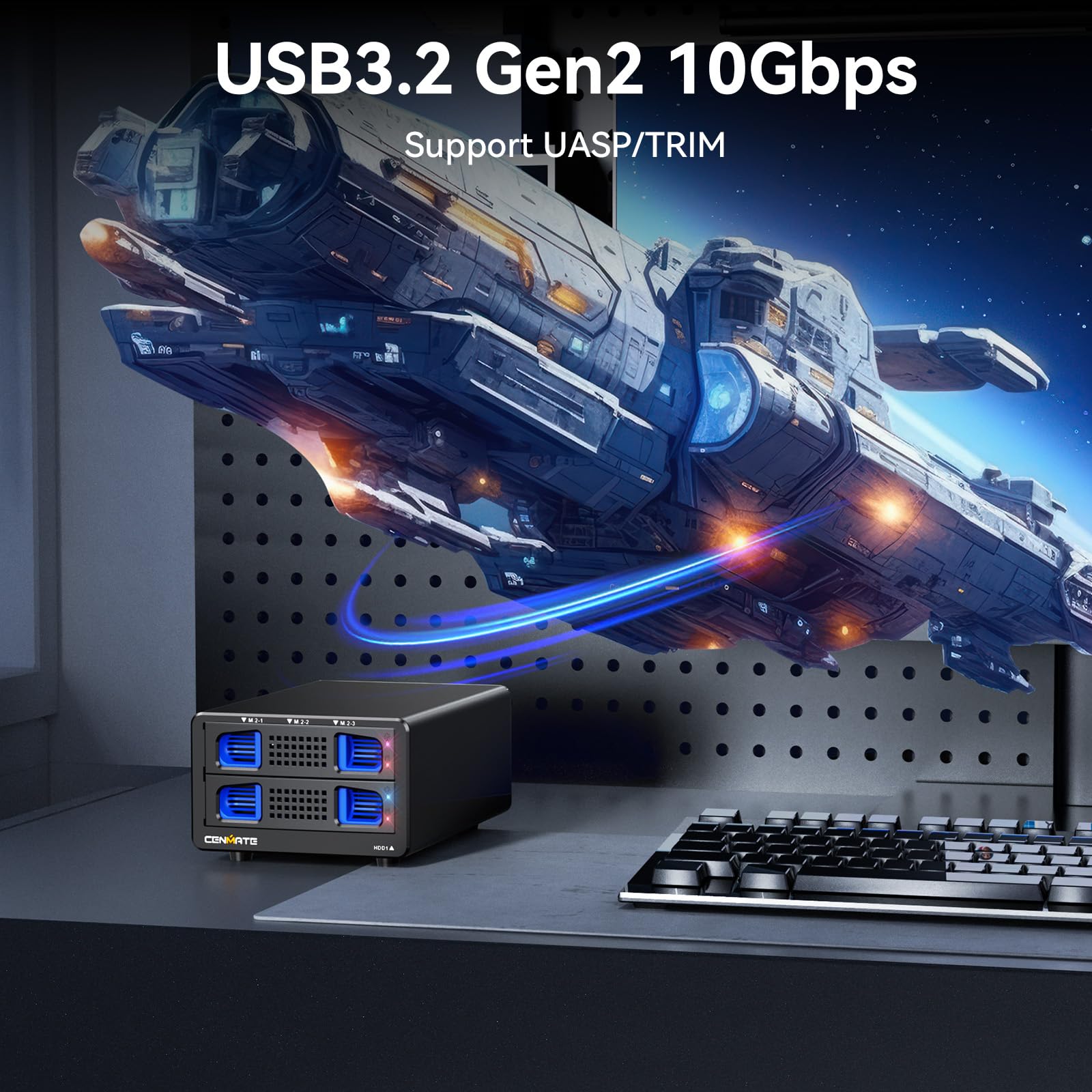 Mua Hybrid 2.5/3.5" SATA HDD/SSD+3* M / B+M Key M.2 NVMe Enclosure with ...