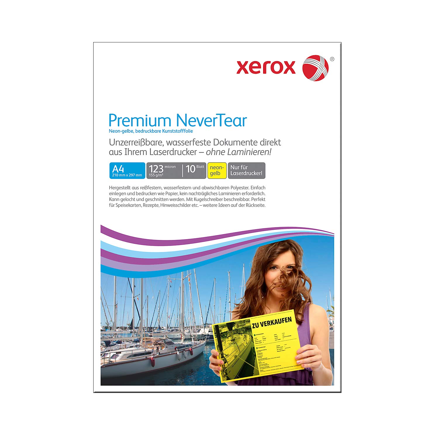 Xerox 003R98128 Premium Never Tear Paper A4 10 Sheets Neon Yellow