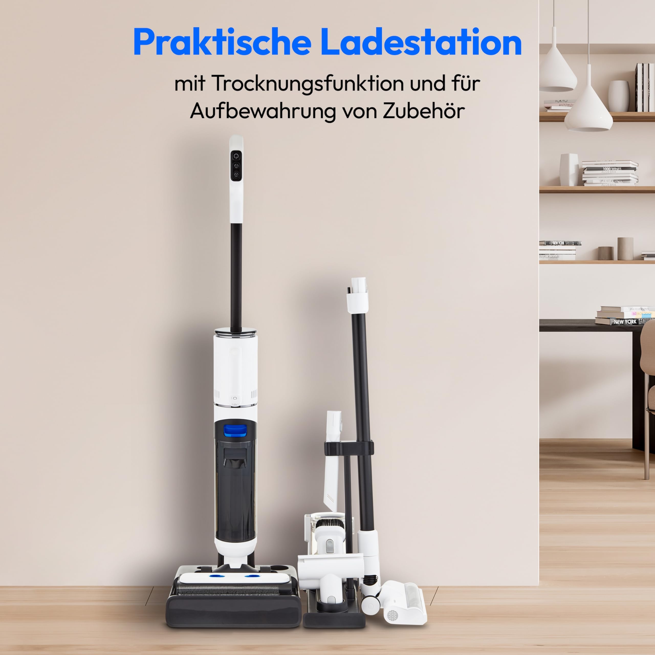 MEDION Nass Trockensauger H30 (2in1 kabelloser Saugwischer und Akku Staubsauger, bis zu 45 Min Laufzeit, getrennter Frischwasser Schmutzwassertank, Wischsauger für Hartböden Teppich) 6