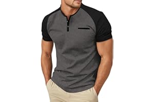 Sailwind Mens Henley Shirts Short Sleeve Casual T-Shirts Summer Button T Shirts with Pocket