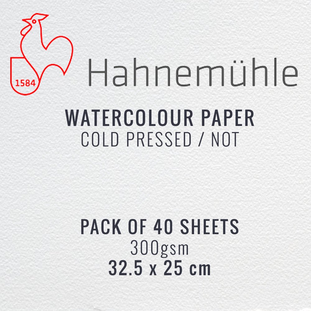 Hahnemuhle 300gsm Watercolour Paper 32.5 x 25cm Pack of 40 Sheets