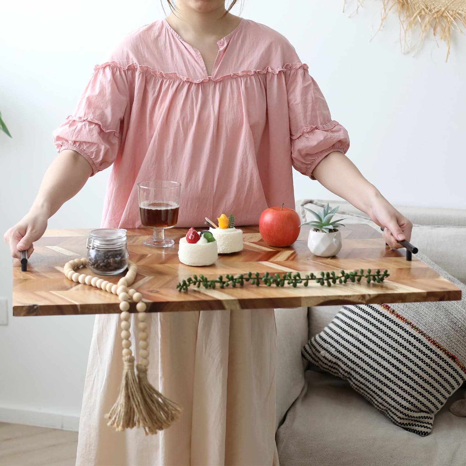 SwallowLiving Noodle Board Stove Cover Wood with Handles, Wooden Stovetop Cover Board for Gas Stove and Electric Stove Top, kitchen sink cover for counter space, Acacia