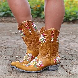 Hbeylia Cowboy Boots For Women Vintage Embroidery