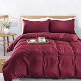 Moonlight20015 Burgundy King Duvet Cover Set with 2 Pillowcases view 4