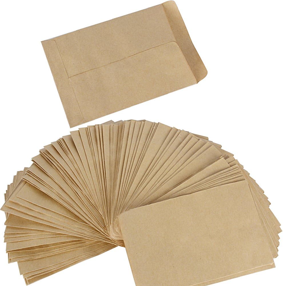 100pcs Kraft Paper Bags for Candy Seeds 6x10cm (10 x 6cm)