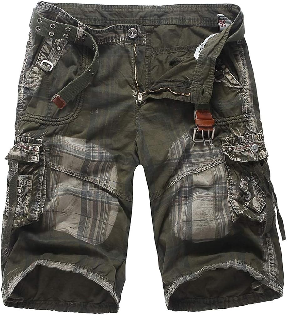 Men's Casual Denim Shorts Classic Fit Ripped Summer Jeans Shorts (Color