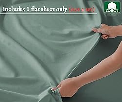 California Design Den Luxury Queen Size Flat Sheet