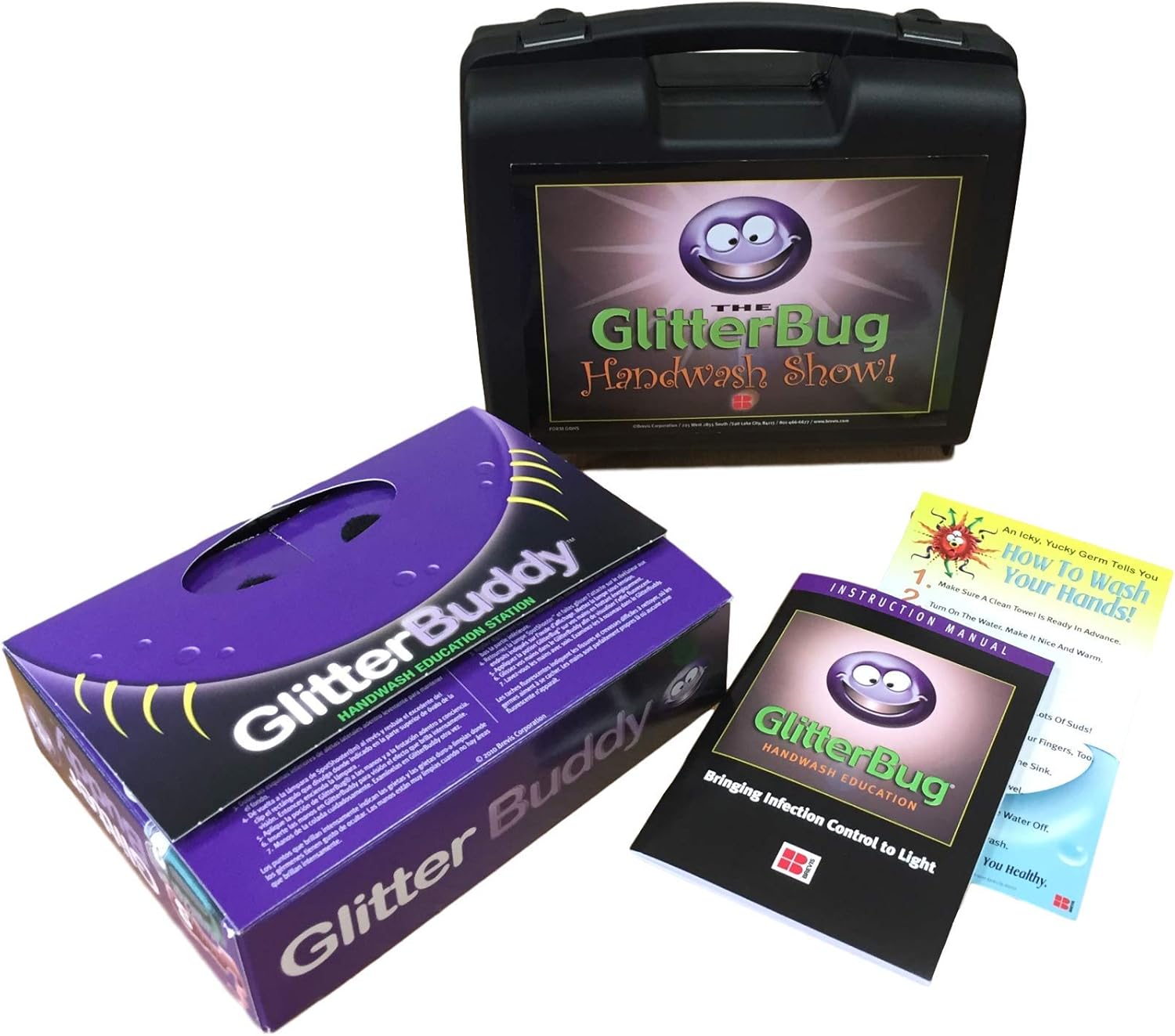 Hand Hygiene Training Kit (GlitterBuddy Foldable Disclosure Center with UV Lamp) Amazon.co.uk