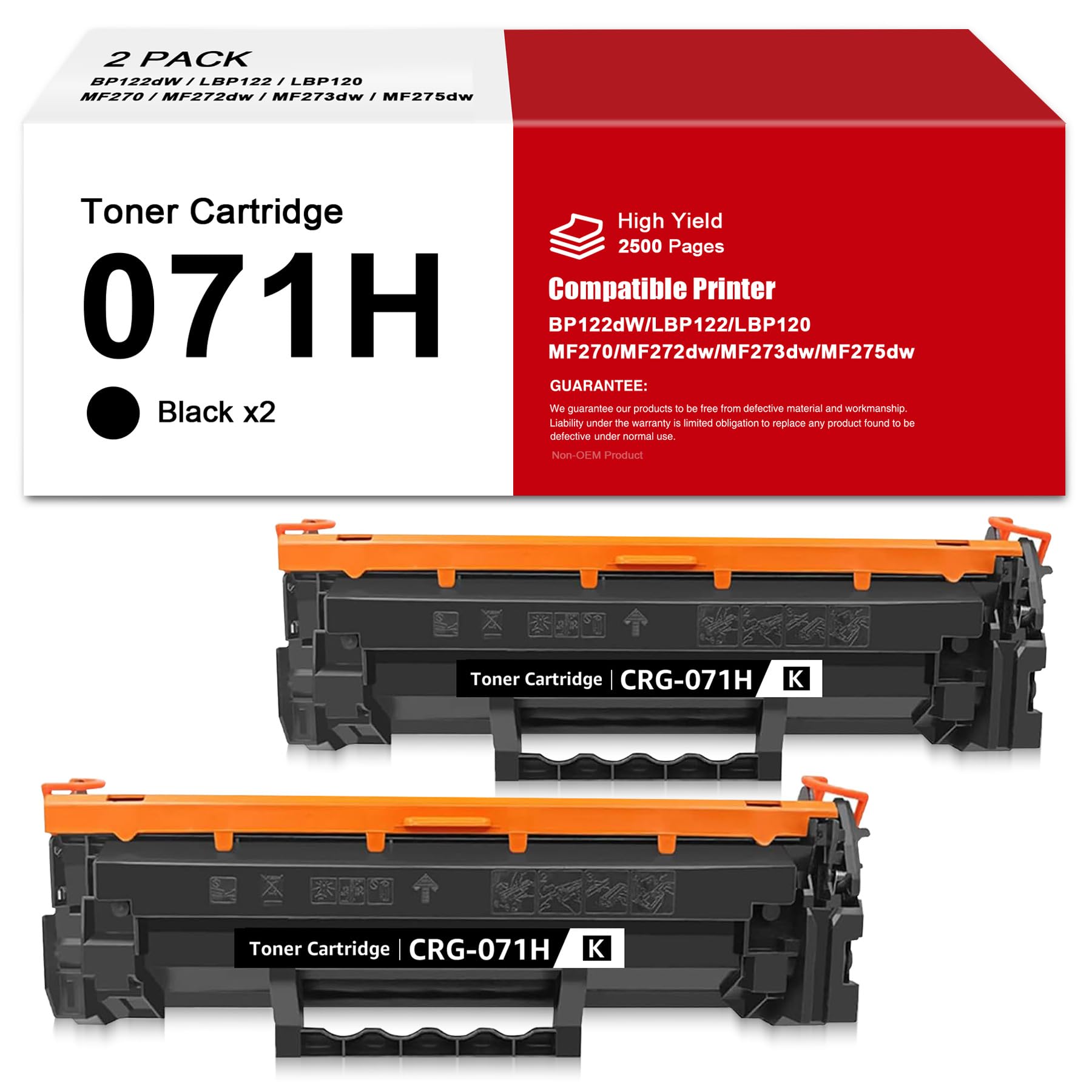 Photo 1 of 071H High-Capacity Toner Cartridge Replacement for Canon 071H CRG-071H ?5646C001 Toner Cartridge Compatible for Canon ImageClass LBP120 MF270 Series MF272dw MF273dw MF275dw LBP122dw Printer (2-Black)