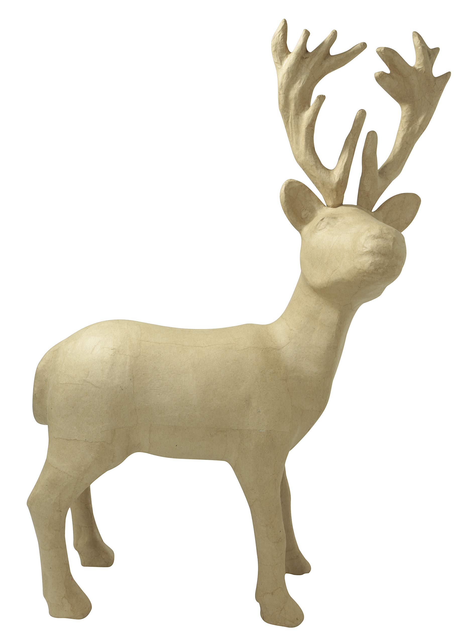 Décopatch - Ref LA014C - Large Stag - Papier Maché Object to Decorate - 20 x 38.5 x 59cm - Decorate with Décopatch Papers & PaperPatch Glue, Glitter, Paints